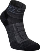 Hilly Trail Quarter Running Socks Black Cushioned Merino Wool Sports Training