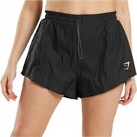 Gymshark Pulse Womens Training Shorts Black 2 In 1 Gym Twin Short Workout Ladies