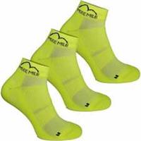 More Mile London 2.0 3 Pack Eco Friendly Running Socks Yellow Cushioned Sports