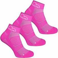 More Mile London 2.0 3 Pack Eco Friendly Running Socks Pink Womens Cushioned - UK Shoe Size Regular