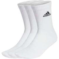 adidas Cushioned 3 Pack Crew Training Socks White Arch Support Gym Workout