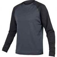 Endura Singletrack Fleece MTB Mens Cycling Jersey Black Long Sleeve Bike Top