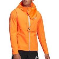 adidas Wind.RDY Mens Running Jacket Orange Hooded Run Reflective Water Repellent