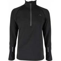 More Mile Alaska Mens Running Top Black Long Sleeve Half Zip Thermal Run Jogging