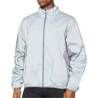 Spiro Luxe Reflectex Hi-Viz Mens Running Jacket Silver Run Lightweight Hi Vis - UK Size Regular