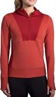 Brooks Notch Thermal Womens Running Hoody Red Hooded Pockets Breathable Sports - XS Regular