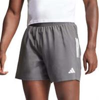 adidas Own The Run Mens Running Shorts Grey 5 Inch Moisture Wicking Zip Pocket