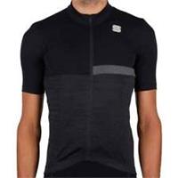 Sportful Giara Mens Cycling Jersey Black Short Sleeve Reflective Road Bike Top - XL Regular