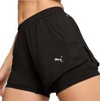 Puma Run Favourite Velocity Womens Running Shorts Black 2 In 1 Twin Short Sports