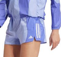 adidas Own The Run Womens Running Shorts Blue 4 Inch Zip Pocket Lined Reflective