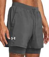 Under Armour Launch Mens Running Shorts Grey 2 In 1 Compression Twin Short Run - S Regular