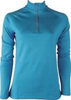 More Mile Vivid Womens Running Top Blue Long Sleeve Half Zip Run Hi Vis Jogging - L Regular