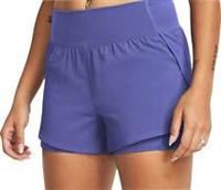 Under Armour Vanish Womens Running Shorts Purple 2 In 1 Compression Twin Short