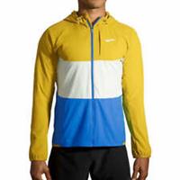 Brooks Canopy Mens Running Jacket Yellow Hooded Run Lightweight Breathable