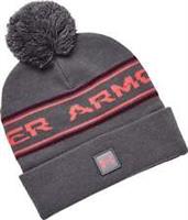 Under Armour Halftime Pom Beanie Grey Stylish Moisture Wicking Hat Mens Womens