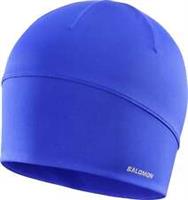 Salomon Active Running Beanie Blue Fleece Reflective Run Quick Drying Hat Mens