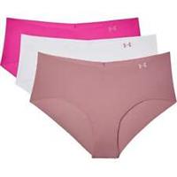 Under Armour Pure Stretch 3 Pack Womens Hipster Brief Pink Underwear Running