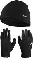Nike Fleece Womens Running Hat And Glove Set Black Reflective Ladies