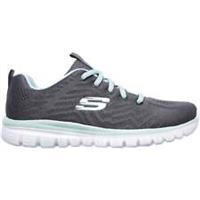 Skechers Graceful WIDE FIT Womens Training Shoes Grey Gym Workout Trainers