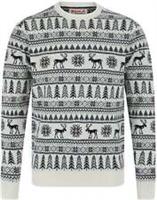 Christmas Nilsen Nordic Fairisle Mens Christmas Jumper White Sweatshirt - 2XL Regular