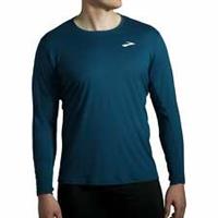 Brooks Atmosphere Mens Running Top Blue Long Sleeve Run Jogging Quick Drying - XL Regular