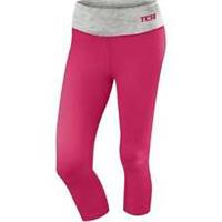 TCA Pro Performance Supreme Womens Running Tights Pink 3/4 Capri Run Sports