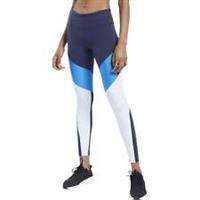 Reebok Lux 2.0 Mid Rise Womens Training Tights Blue Gym Workout Fitness Excerise - S Regular