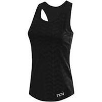 TCA Impulse Racerback Womens Running Vest Black Printed Run Lightweight Tank Top