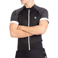 Dare2B Protraction Mens Cycling Jersey Black Short Sleeve Reflective Bike Top - XS Regular