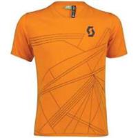 Scott Trail 10 Dri Junior Cycling Jersey Orange Short Sleeve Kids Bike Ride Top - S Regular