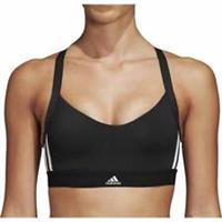 adidas All Me 3 Stripes Womens Sports Bra Black Support Compression Gym Workout