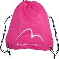 More Mile Logo Drawstring Gym Sack Pink Travel Training Backpack Bag Workout