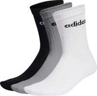 adidas Cushioned Linear 3 Pack Crew Training Socks Gym Workout Fitness Sports