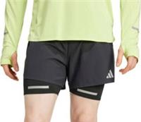 adidas Ultimate Reflective Mens Running Shorts Black 2 In 1 Twin Short Run