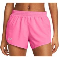 Under Armour Fly By Womens Running Shorts Pink 3 Inch Lightweight Zip Pocket Run