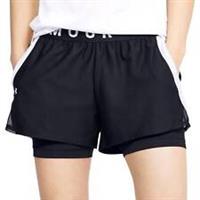 Under Armour Play Up Womens Running Shorts Black 2 In 1 Compression Twin Short