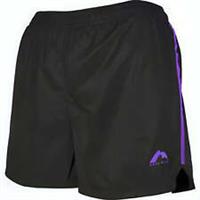 More Mile Square-Cut Womens Running Shorts Black Moisture Wicking Zip Pocket Run