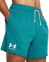 Under Armour Rival Terry Mens Training Shorts Green 6 Inch Gym Excerise Workout
