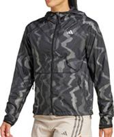 adidas Ultimate WIND.RDY Womens Running Jacket Black Hooded Run Full Zip Ladies - L Regular
