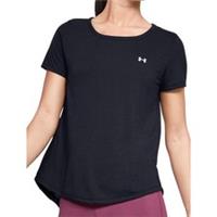 Under Armour Whisperlight Womens Training Top Black Short Sleeve Gym T-Shirt - S Regular