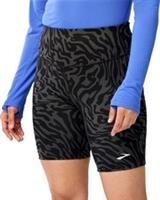 Brooks Spark Womens Short Tights Black 8 Inch Running Breathable Fitted Shorts