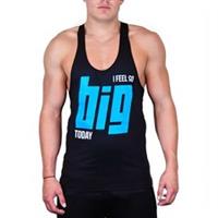 CoreX Fitness I Feel So Big Today Stringer Mens Training Vest Black Tank Top Gym - L Regular
