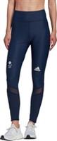 adidas Team GB Womens Running Tights Blue 7/8 Cropped Training Run Breathable - S Regular