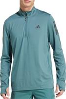 adidas Own The Run Mens Running Top Green Long Sleeve Half Zip Reflective Jersey
