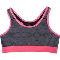 More Mile Girls Running Crop Top Grey Junior Kids Moisture Wicking Workout Run - 11-12 Years Regular