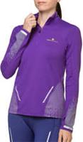 Ronhill Tech Reflect Womens Running Top Purple Long Sleeve Half Zip Thermal Run - M Regular