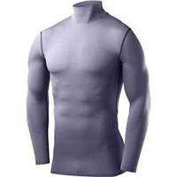 TCA PowerLayer Mock Mens Compression Top Grey Long Sleeve Running Run Jogging - L Regular