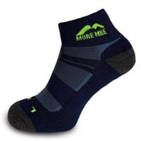 More Mile Endurance Running Socks Blue Mens Cushioned Anti Blister Support Run - UK 5.5 - 8 Regular