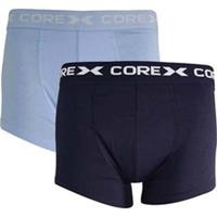 CoreX Fitness Classic 2 Pack Mens Boxer Shorts Blue Underwear Stylish - S Regular
