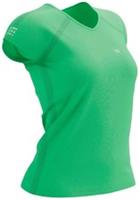 Compressport Training Womens Running Top Green Short Sleeve Run Jogging T-Shirt